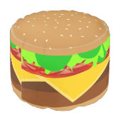 Yummy Ham Burger Fun Pouf (Angled Back)
