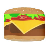 Yummy Ham Burger Fun Pouf (Front)