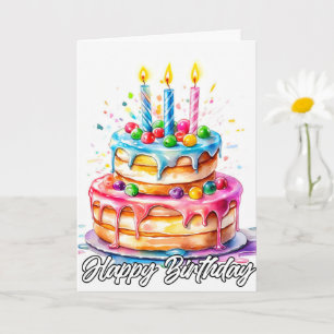 Yummy Happy Birthday Cake Card