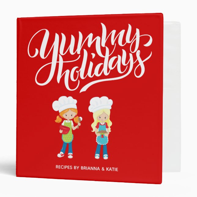 Yummy Holidays Blonde Redhead Girls Baking BFF  Binder (Front/Inside)