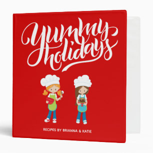 Yummy Holidays Brunette Redhead Girls Baking BFF Binder