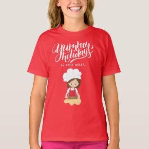 Yummy Holidays By Chef Custom Name Girl Baking T-Shirt