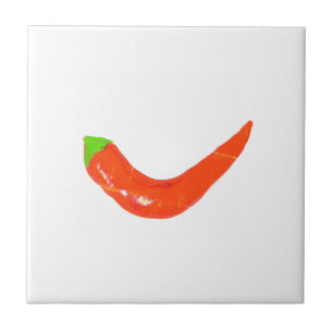 Yummy Hot Funky Red Chili Pepper Spicy Tile