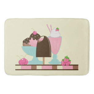 Yummy Ice Cream Desserts Bath Mat