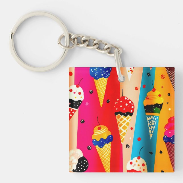 Yummy Ice Cream Keychain (Front)