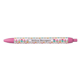 Yummy Ice Cream Trio Summer Pattern Black Ink Pen