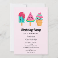 Yummy Ice Cream Trio Summer Vibe Birthday