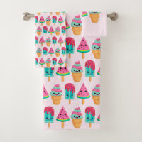 Yummy Ice Cream Trio Summer Vibe Pattern