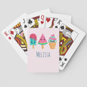 Yummy Ice Cream Trio Summer Vibe Playing Cards