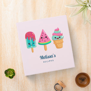 Yummy Ice Cream Trio Summer Vibe Recipe Binder