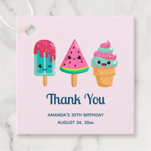 Yummy Ice Cream Trio Summer Vibe Thank You Favour Tags
