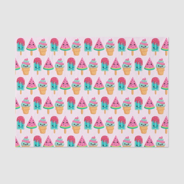 Yummy Ice Cream Trio Summer Vibe Tissue Paper (Front)