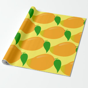 Yummy Mango Tropical Summer Fruit Wrapping Paper