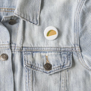 Yummy Minimalistic Taco Emoji 1 Inch Round Button