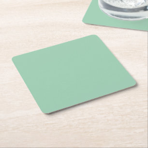 Yummy Mint Green Solid Colour Square Paper Coaster