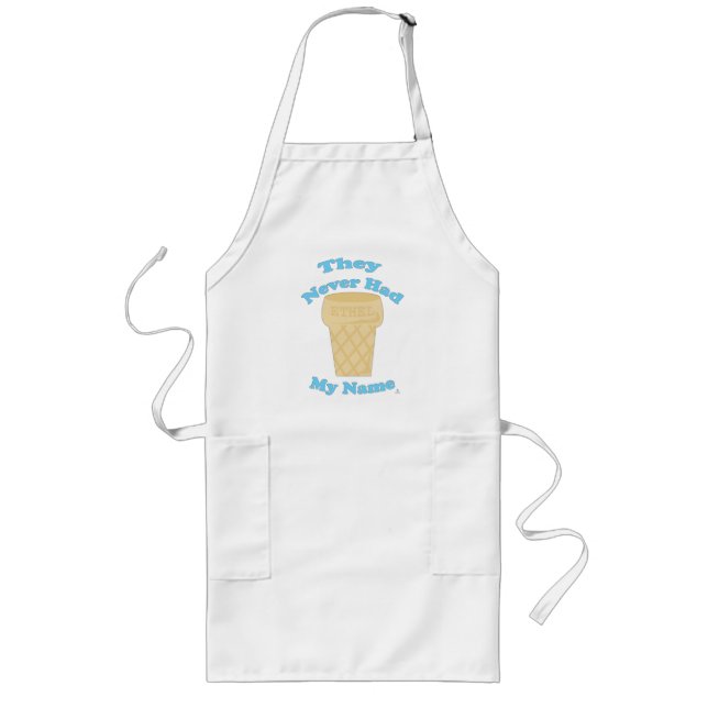 Yummy Name Cone Funny Ice Cream Slogan Long Apron (Front)