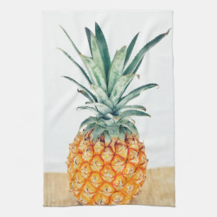 Yummy Pale Pastel Pineapple Print Fruit Kitchen Towel