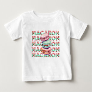 Yummy Pastel Macaron Cookies with Vintage Vibe Baby T-Shirt