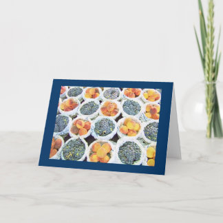 Yummy Peaches and Grapes in the Market Display Card