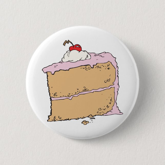 yummy piece of cake 2 inch round button (Front)