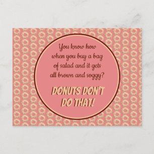 Yummy Pink Sprinkle Doughnut Pattern and Funny Quo Postcard