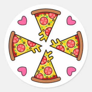 Yummy Pizza Slices Mandara Classic Round Sticker