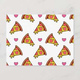 Yummy Pizza Slices Pattern Postcard