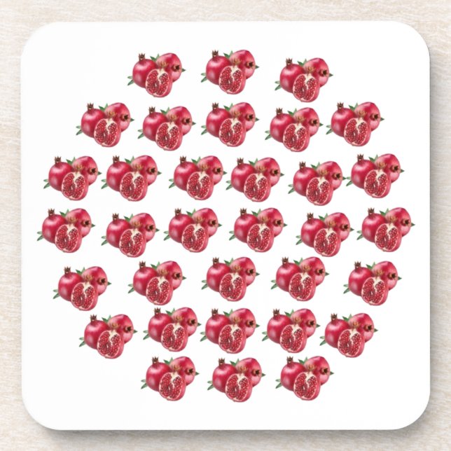 Yummy Pomegranates, Hard plastic coaster (Front)
