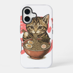 Yummy Ramen Kitten iPhone 16 Case