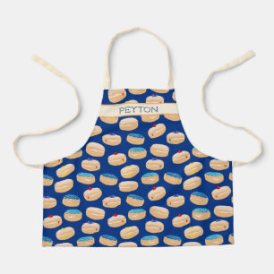 Yummy Sufganiyot Jelly Doughnuts Hanukkah Pattern Apron
