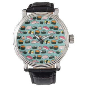 Yummy Sushi Fun Illustrated Pattern Watch