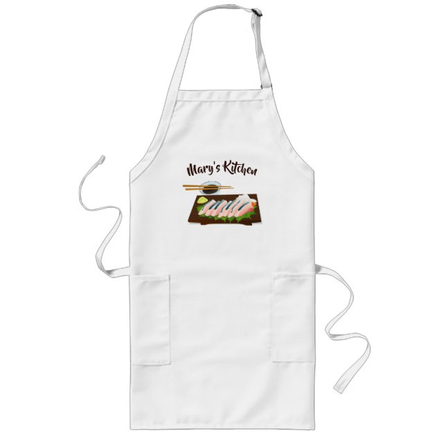 Yummy Sushi Sashimi Long Apron (Front)