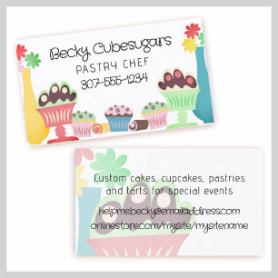 Yummy sweet desserts baker pastry chef  biz cards