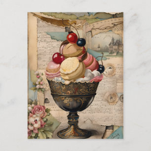 Yummy Sweets Vintage Collage Postcard