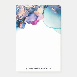 *~* Yummy Teal Turquoise Gold AP29 Bold Abstract Post-it Notes