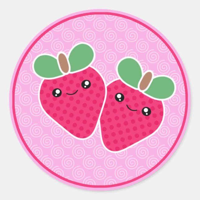 Yummy Treats Strawberry Kawaii Stickers (Front)