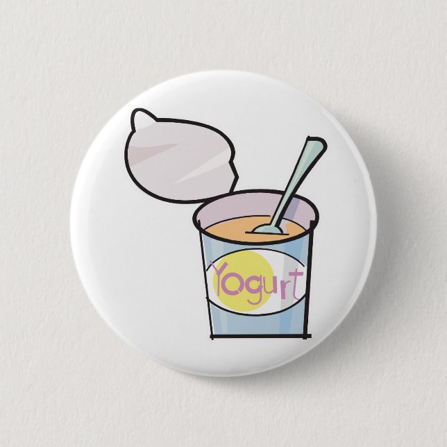 yummy yogurt 2 inch round button (Front)