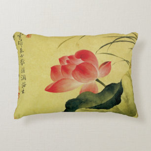 Yun Shouping’s Lotus Flower Decorative Pillow