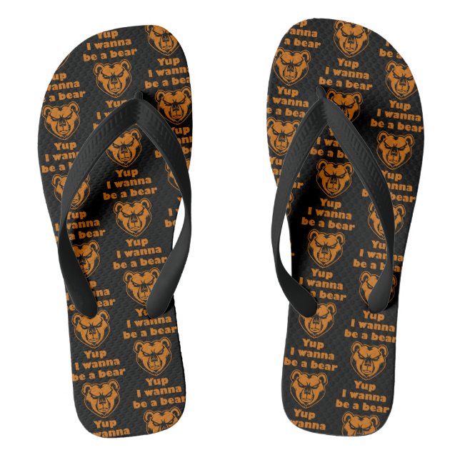 Yup I wanna be a bear Flip Flops (Footbed)