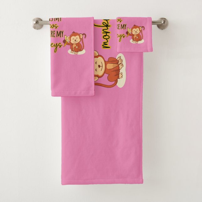 Yup! This is My Circus These Are My Four Monkeys Bath Towel Set (Insitu)