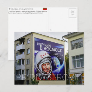 Yuri Gagarin Mural, Tiraspol,Priednestrovie Travel Postcard