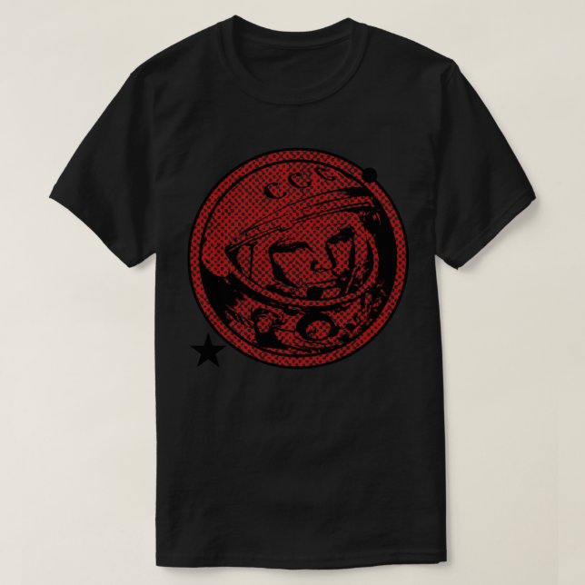 Yuri Gagarin The First Man In Outer Space Red T-Shirt (Design Front)