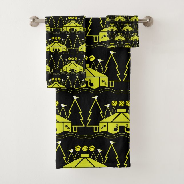 Yurt Living In Nature Bath Towel Set (Insitu)