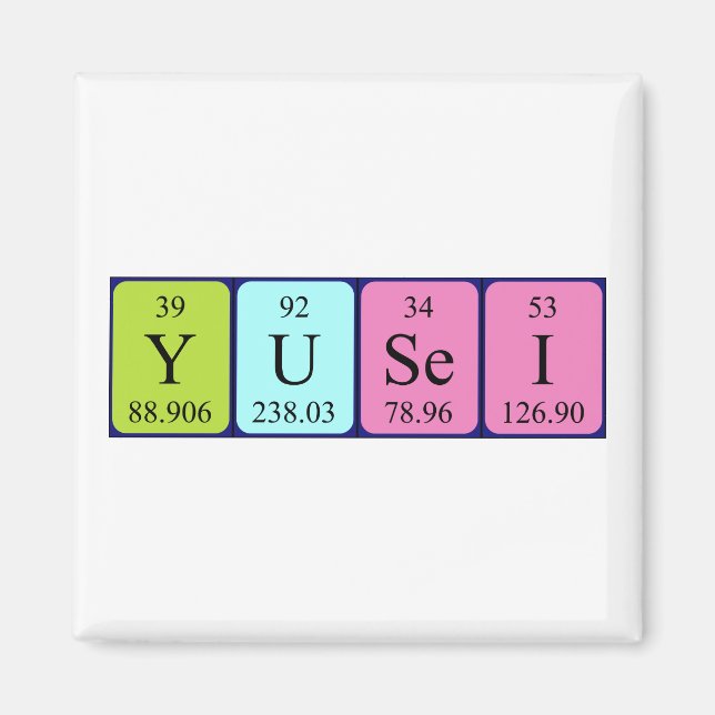 Yusei periodic table name magnet (Front)