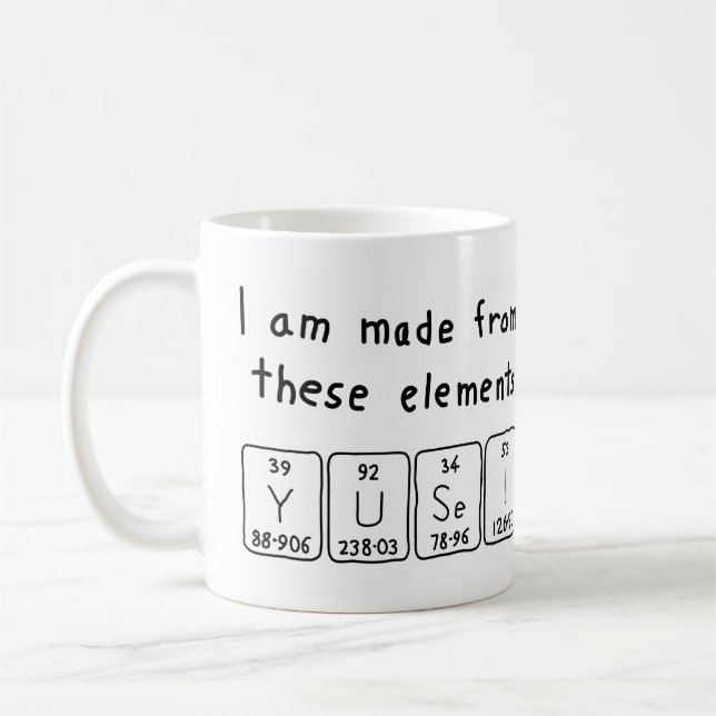 Yusei periodic table name mug (Left)