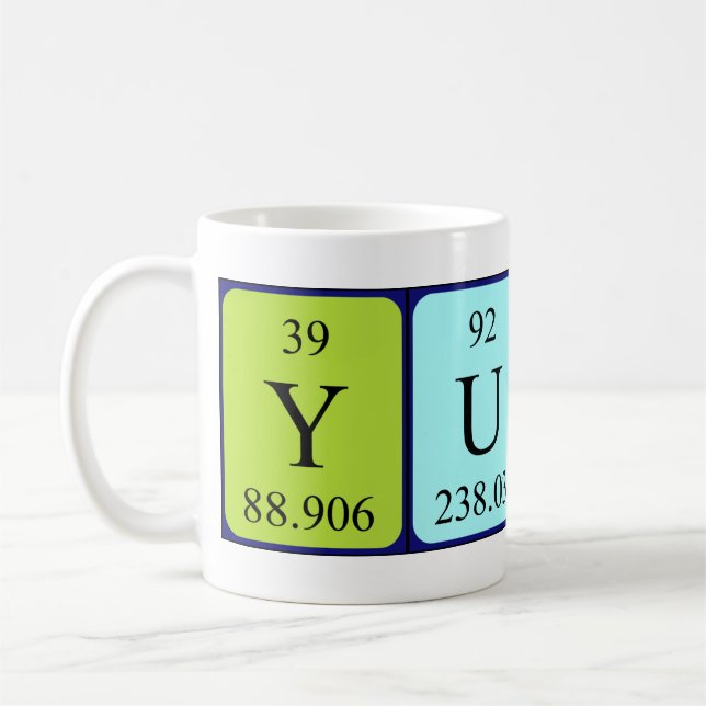 Yusei periodic table name mug (Left)