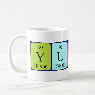 Yushin nom de table périodique mug