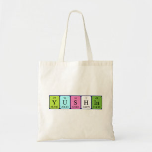 Yushin periodic table name tote bag