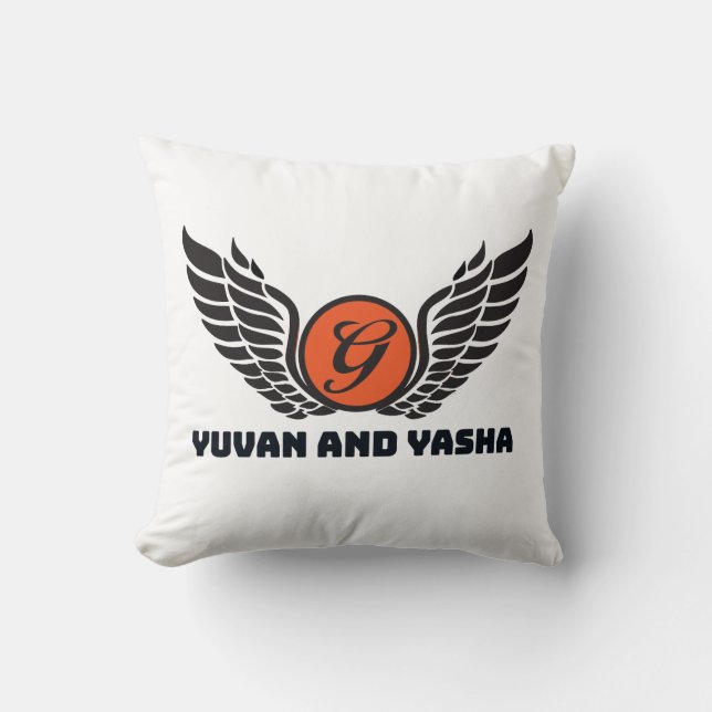 Yuvan and Yasha Throw Pillow (Front)