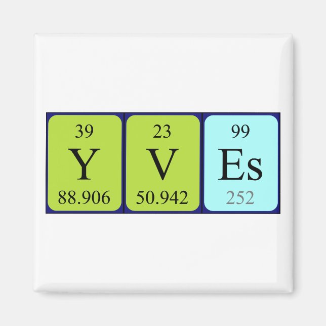 Yves periodic table name magnet (Front)